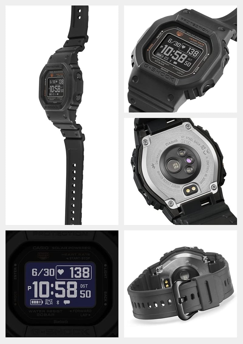 心拍計搭載Bluetooth腕時計 G-SQUAD DW-H5600-1JR メンズ ブラック