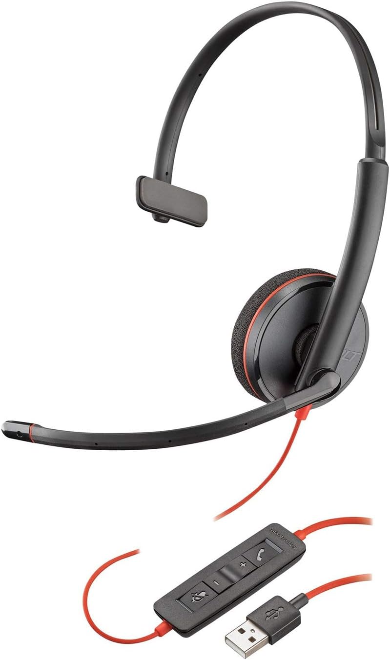 Plantronics Blackwire C3210 モノラルヘッドセット - USB接続 - ノイズキャンセリングマイク付き