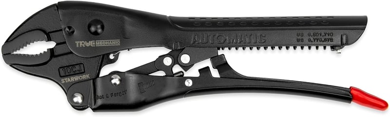 自動カーブジョーロックプライヤー 10インチ【STARWORK】