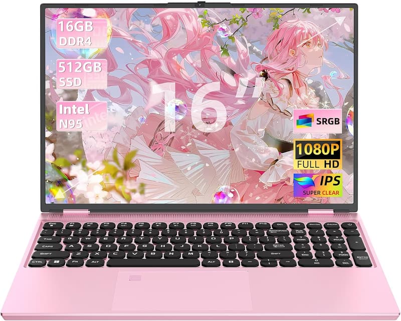 16インチ ビジネスノートパソコン インテルN95 Office2019搭載 薄型軽量・大画面・指紋認証・最大3.4GHz 1920x1200解像度