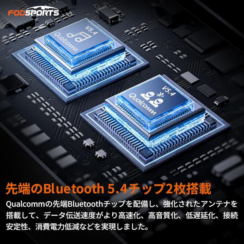 FODSPORTS FX7 バイクインカム デュアルチップ 音楽通話 2-8人対応 防水 IP67 CVC/ENCノイズキャンセル ヘルメットセット