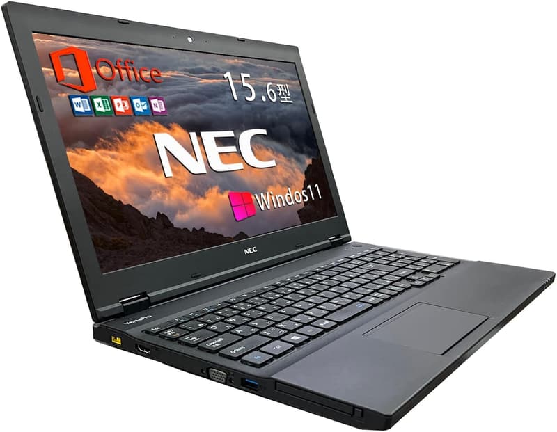整備済み NEC VersaPro Vシリーズ 15.6型ノートパソコン Win11/第8世代Core i5/16GB/128GB SSD/MS Office H&B 2019