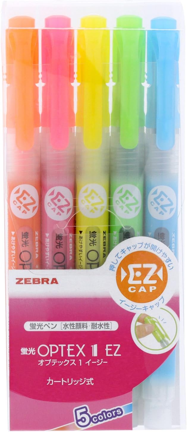 ゼブラ 蛍光ペン オプテックス1 EZ 5色セット