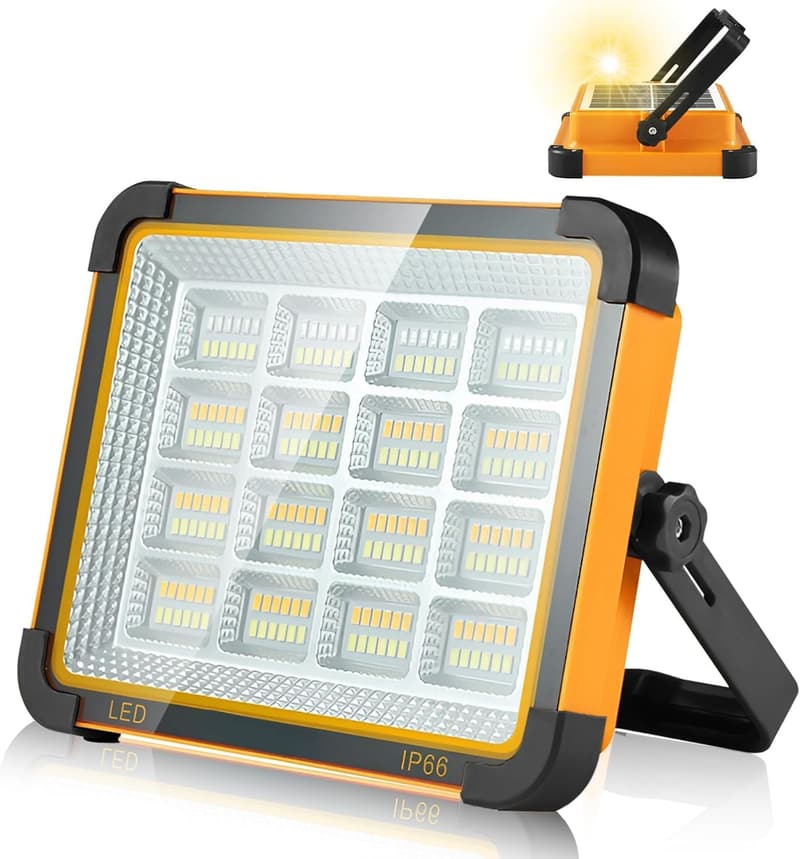 【200W高輝度】LED投光器 15000lm IP66防水 ソーラー・Type-C充電折り畳み式