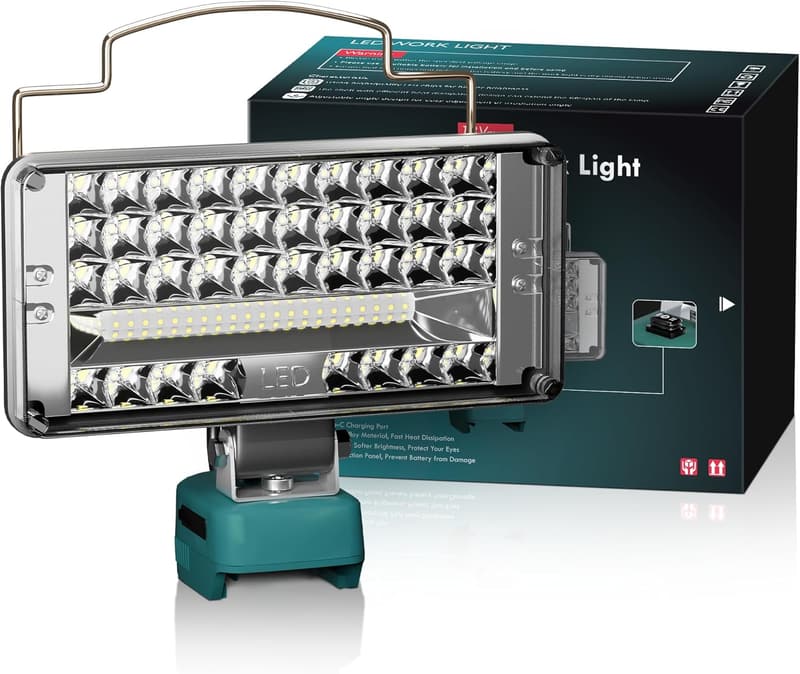充電式LEDワークライト マキタ18Vバッテリー互換 USB/Type-C対応 屋外用