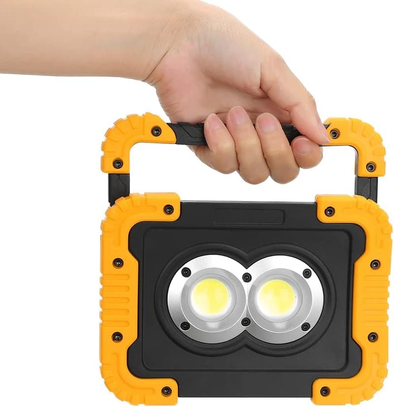 『防水充電式LED投光器 20W 4000lm 高輝度 IP44 折り畳み アウトドア用』