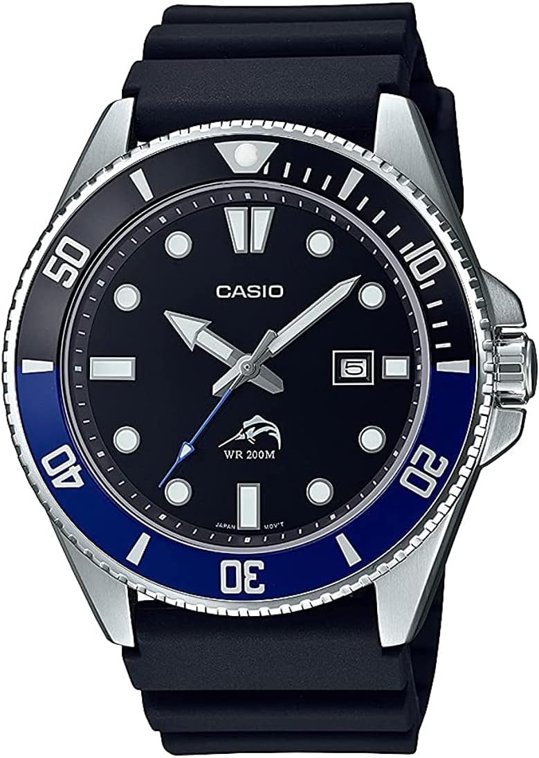 ダイバーウォッチ メンズ ブラック × ブルーベゼル CASIO MDV-106B-1A1V