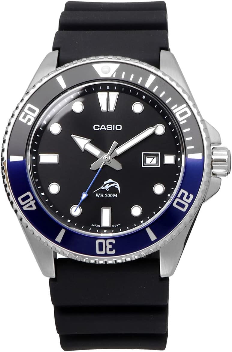 ダイバーウォッチ メンズ ブラック × ブルーベゼル CASIO MDV-106B-1A1V