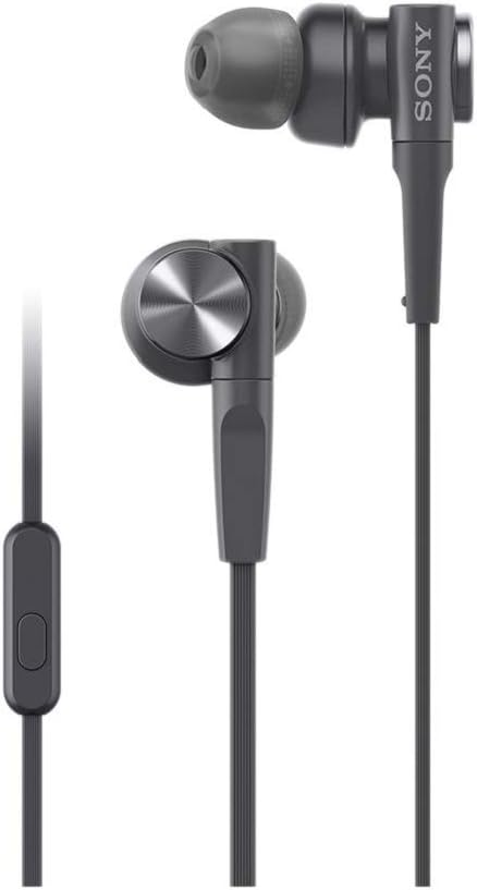 重低音カナル型イヤホン MDR-XB55AP ブラック（リモコン・マイク付き）