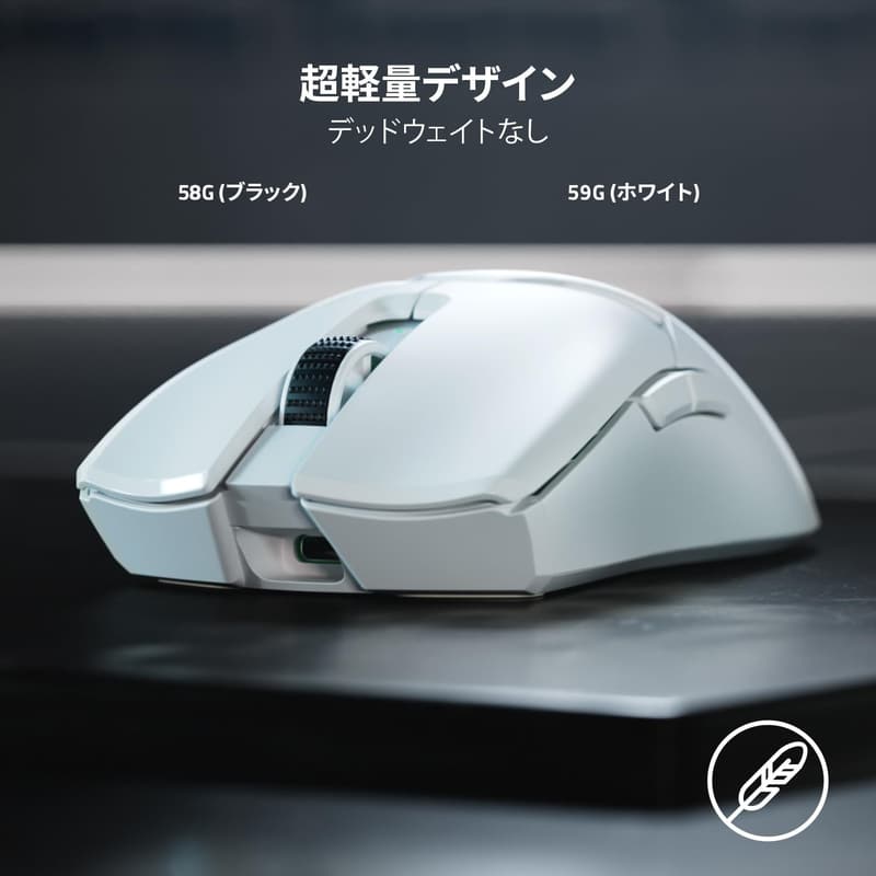 Razer Viper V2 Pro (ホワイトエディション) ゲーミングマウス 59g 超軽量 30Kオプティカルセンサー 6ボタン