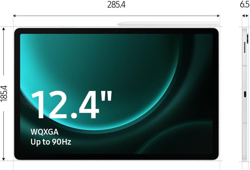 Samsung Galaxy Tab S9FE+ 12.4インチタブレット (Wi-Fiモデル) + 128GB MicroSDカード・Sペン付き・グレー