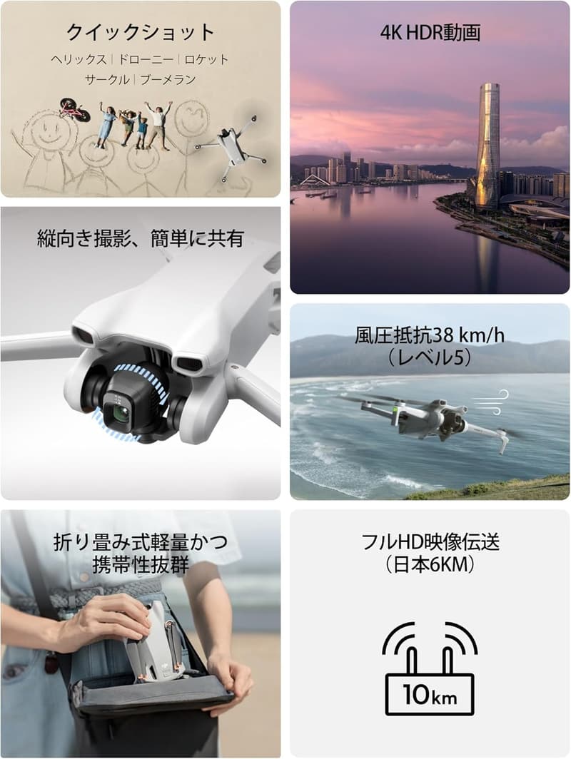 DJI Mini 3 Fly Moreコンボ ドローン 4Kカメラ 初心者向け 折り畳み式 追加バッテリー×2付き