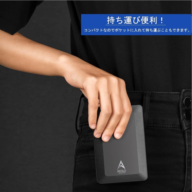 外付けHDD 1TB ポータブル 3年保証 USB3.2対応 ブラック