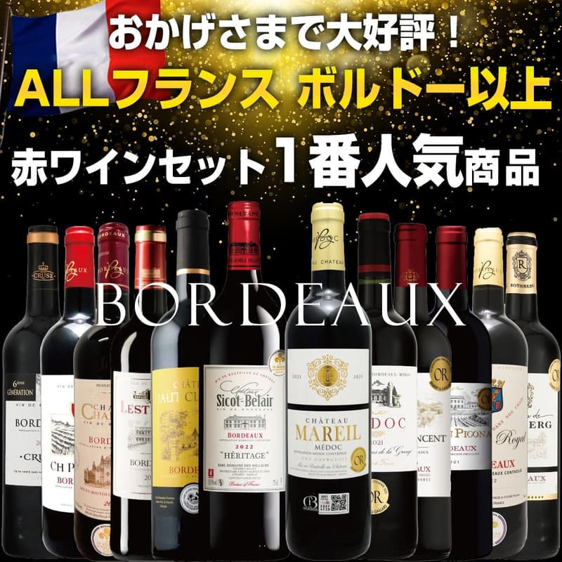 金賞赤ワインセット（ボルドー＆メドック） - 完熟果実味のフルボディ・ミディアムボディ選集