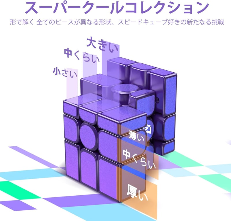 GANキューブミラーM 3x3x3 磁石内蔵パープル UVコート