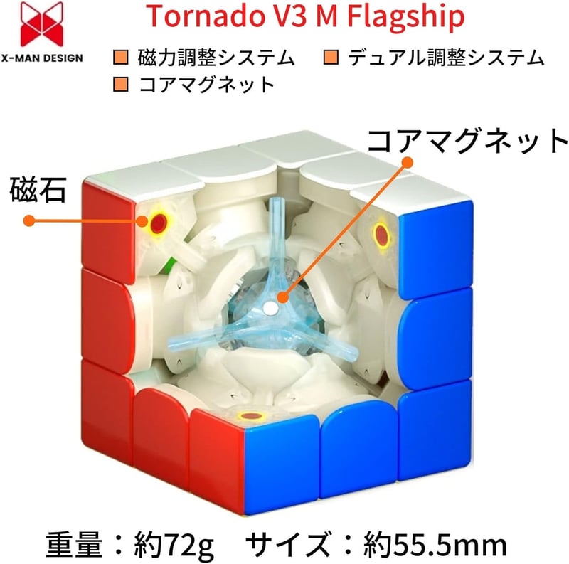 競技用3×3キューブ「トルネード V3 M」日本語説明書・スタンド付