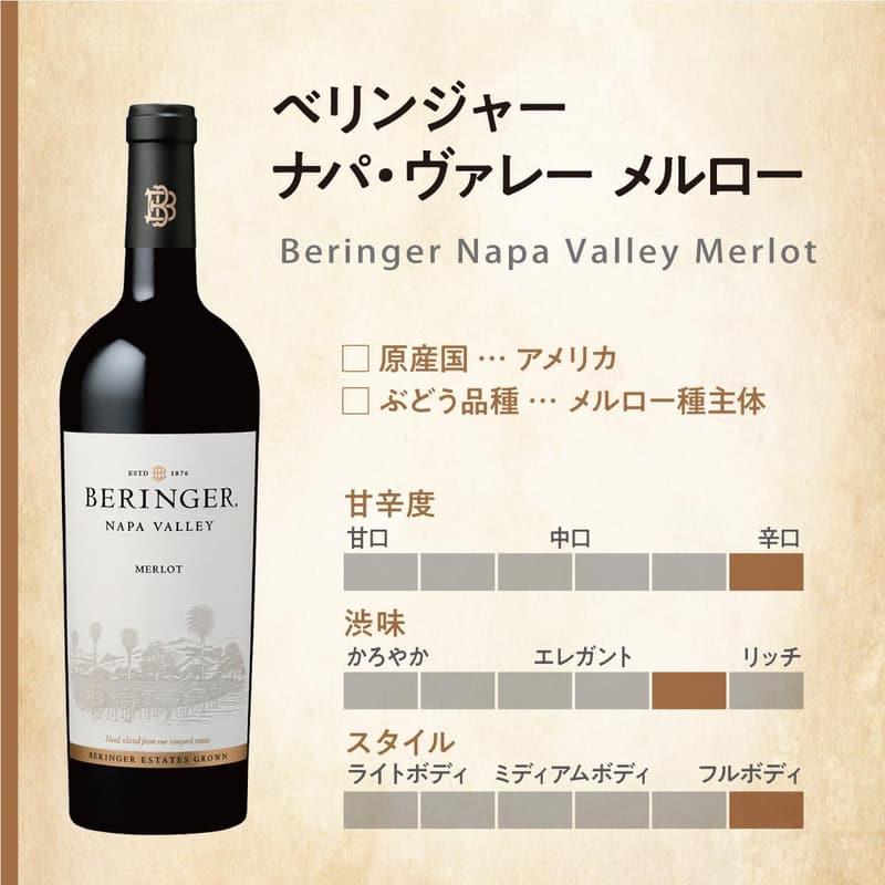 ナパ・ヴァレー メルロー 赤ワイン 750ml フルボディ【アメリカ】