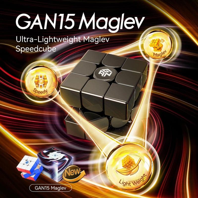 超軽量 GAN15 磁気浮上式スピードキューブ 3x3 - 頭の体操用パズル