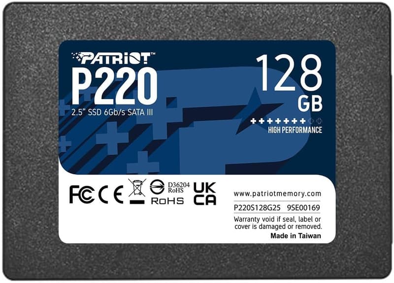Patriot P220 128GB内部SSD - SATA 3 2.5インチ - ソリッドステートドライブ