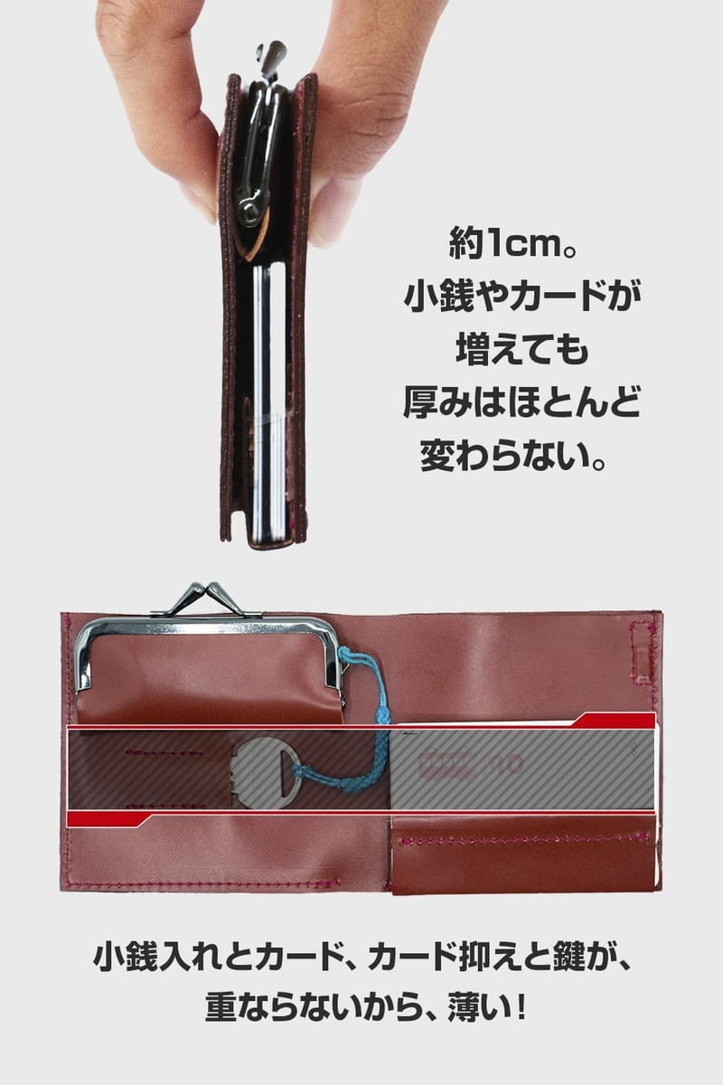 特許取得済み 薄型二つ折り財布 スマートウォレット ダークブラウン