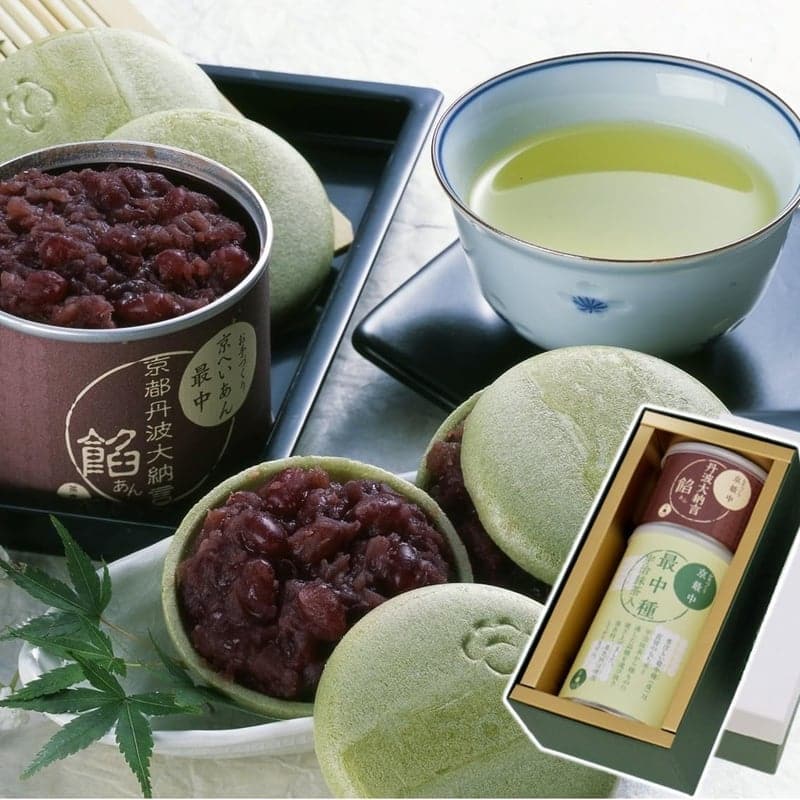 お中元 京都製 お手作り最中（宇治抹茶皮・丹波大納言餡）ギフト