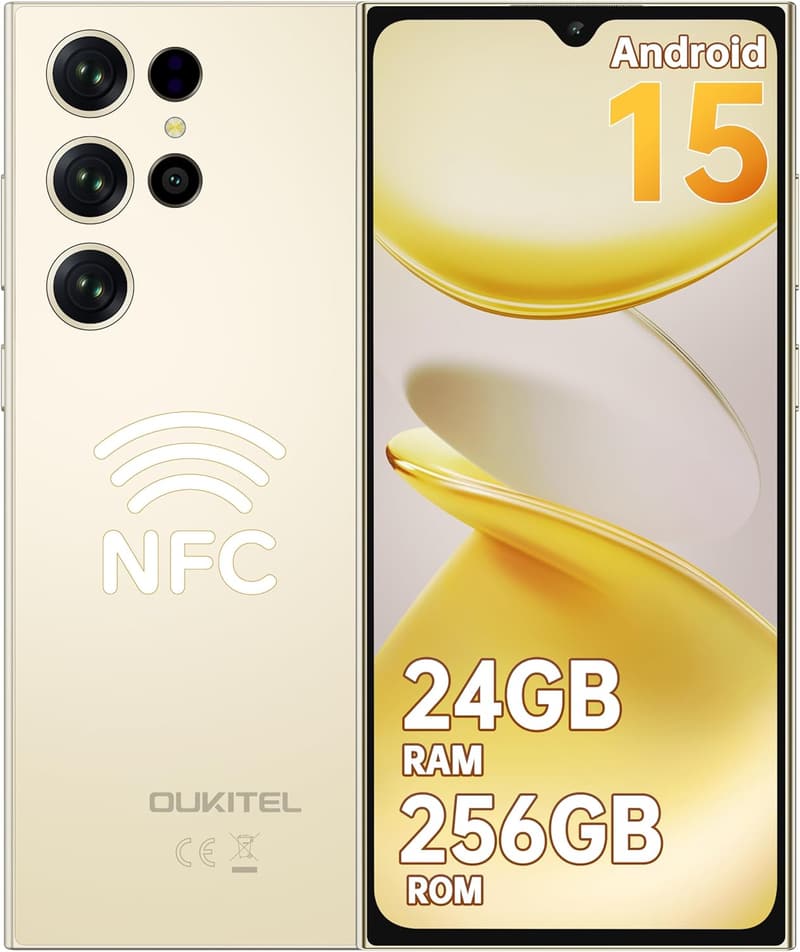 OUKITEL C61 Pro シムフリースマホ 4G対応 6.88インチ 24GB RAM 256GBストレージ 1TB拡張可能 5150mAhバッテリー NFC/GPS/指紋・顔認証