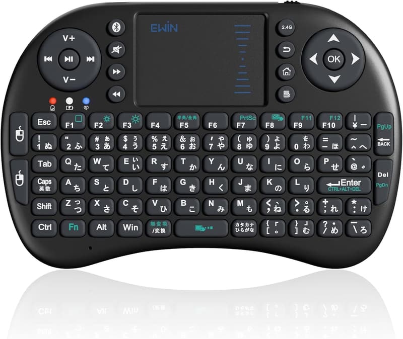 ポータブルBluetoothタッチパッド付きミニキーボード（92キー・日本語配列）