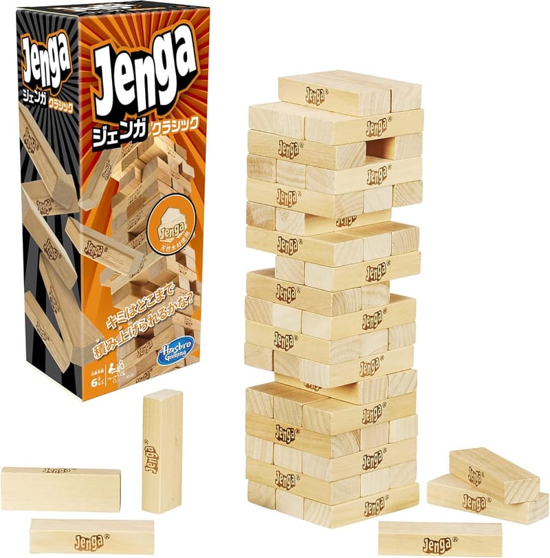 オリジナル木製ブロックゲーム「ジェンガ」6才以上向けファミリーゲーム