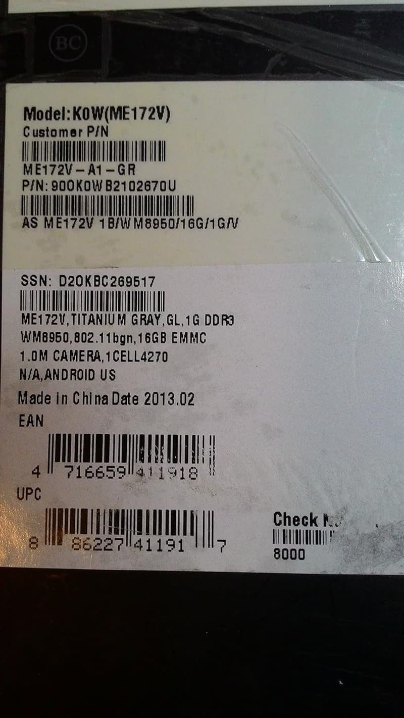 ASUS MeMO Pad ME172V 7インチタブレット