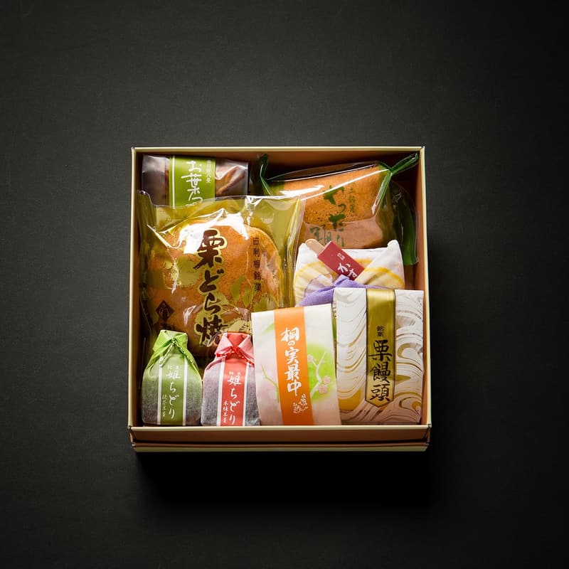 和菓子銘菓セット(梅): 国産あずき使用、焼き菓子・ようかん・栗まんじゅうの詰め合わせ