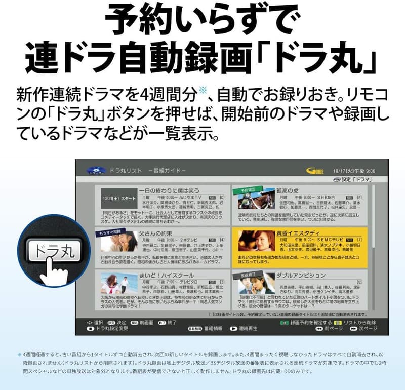 連続ドラマ自動録画対応 シャープ 500GB 2番組同時録画 ブルーレイレコーダー