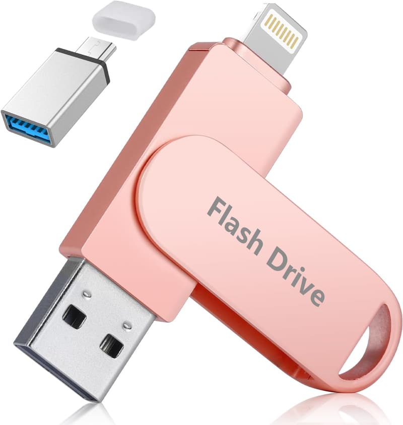 電話・Android・PC対応 128GB USBメモリ【Lightning/Type-C】