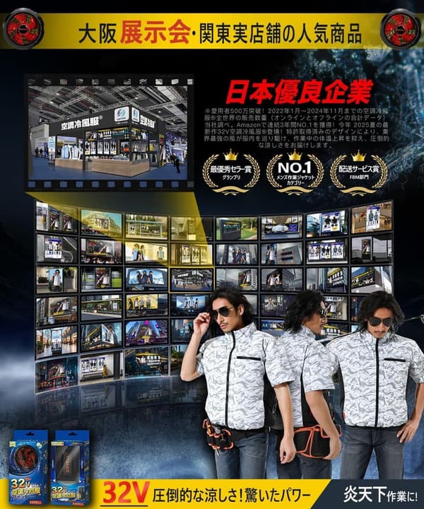 【2025年モデル】冷風服 ファン付きベスト バッテリーセット 日本製 IP45防水 26段階調整 体感-15℃