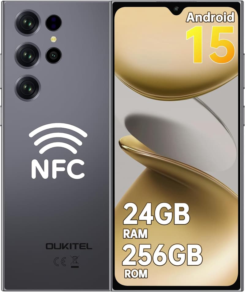 OUKITEL C61 Pro スマホ 本体 SIMフリー 6.88インチ 4G対応 24GB+256GB 1TB拡張可 5150mAhバッテリー ブラック