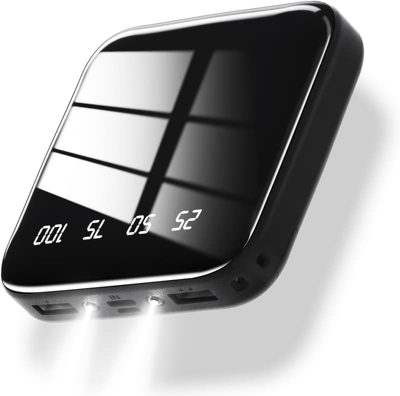 大容量20000mAh 軽量モバイルバッテリー スタンド機能＆LEDライト付き 旅行・緊急用