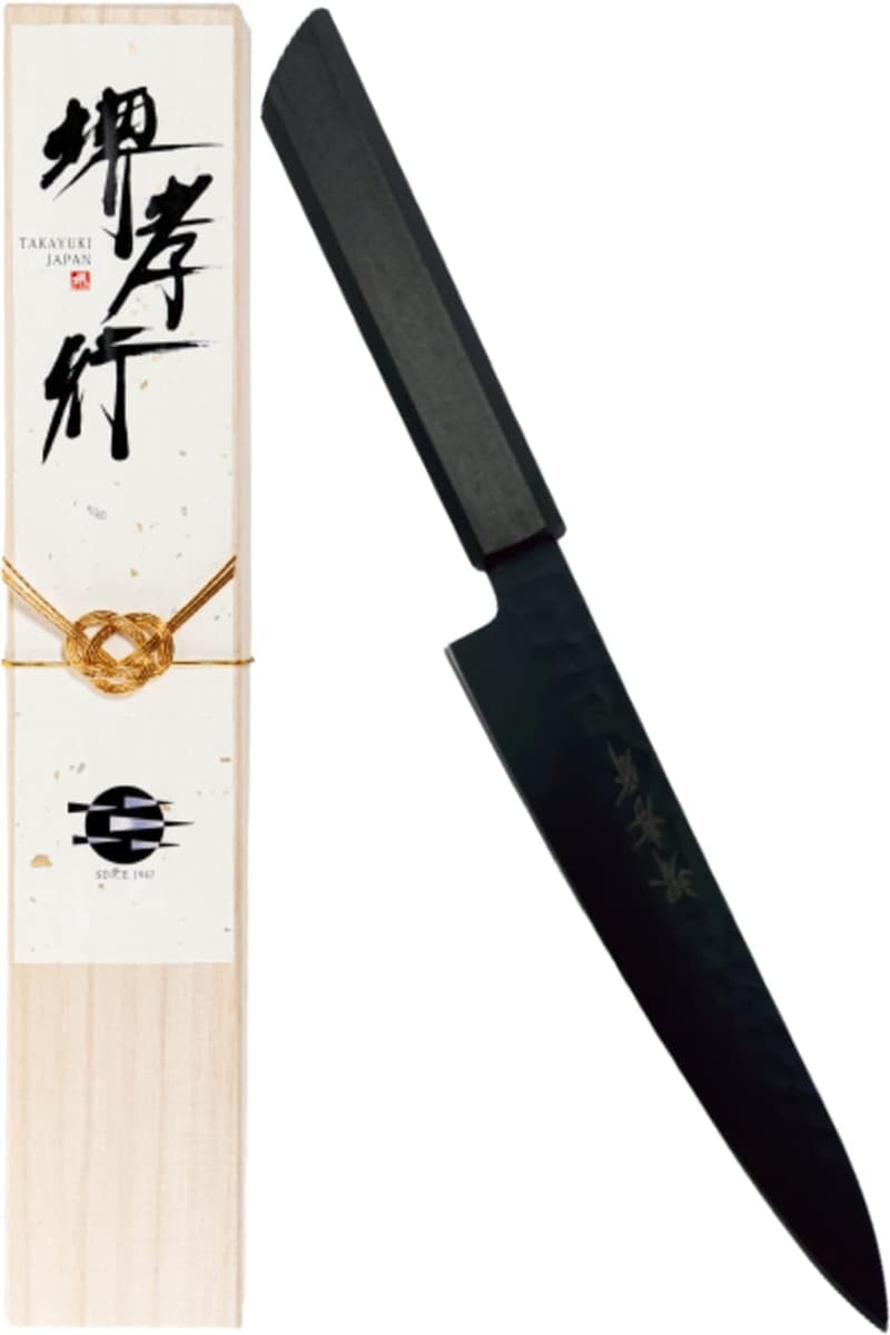 プロの料理人愛用 朗黒 ペティナイフ 150mm V金10号 青木刃物製作所