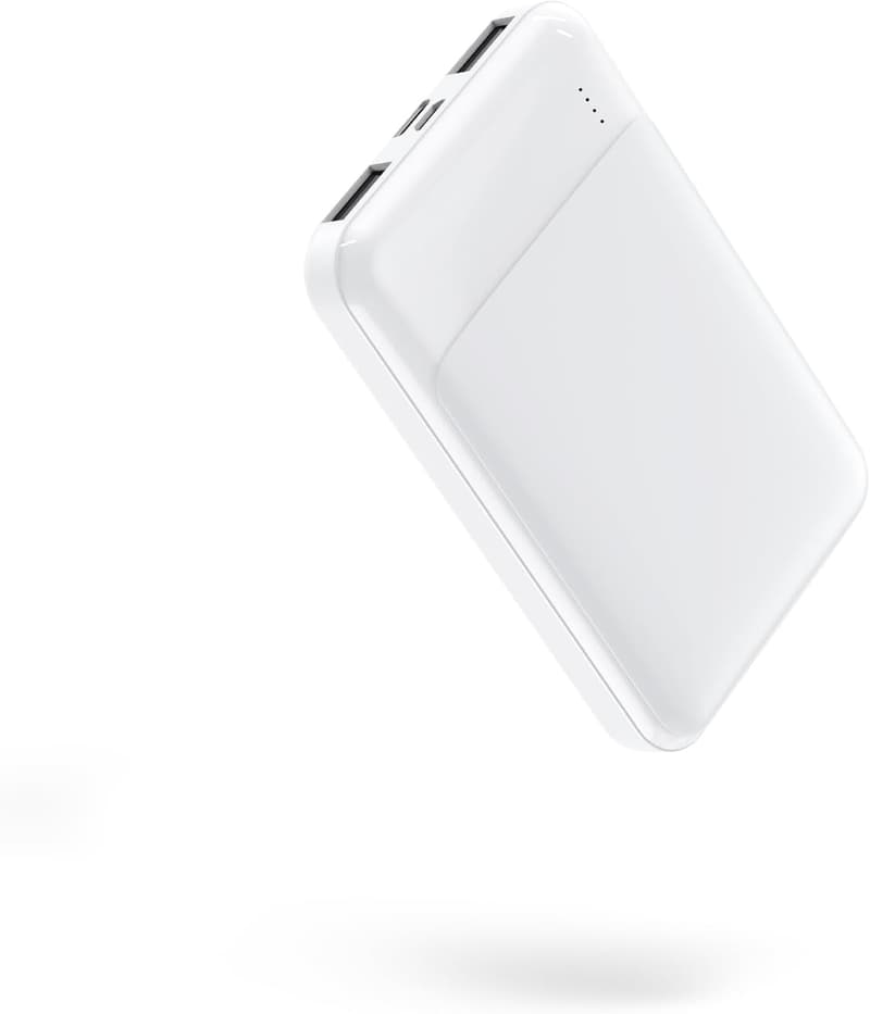 大容量6800mAh 軽量超小型モバイルバッテリー 2台同時充電可能【PSE認証】 (ホワイト)