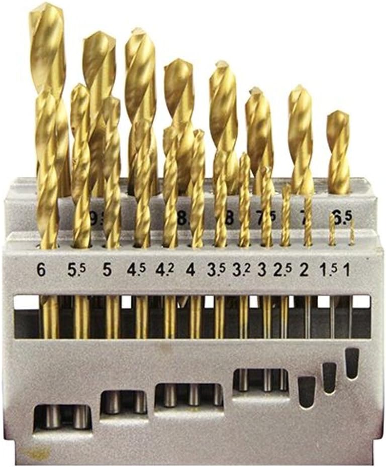チタンコーティング鉄工用ドリルセット 21本組 － E-Value ETD-21S-T