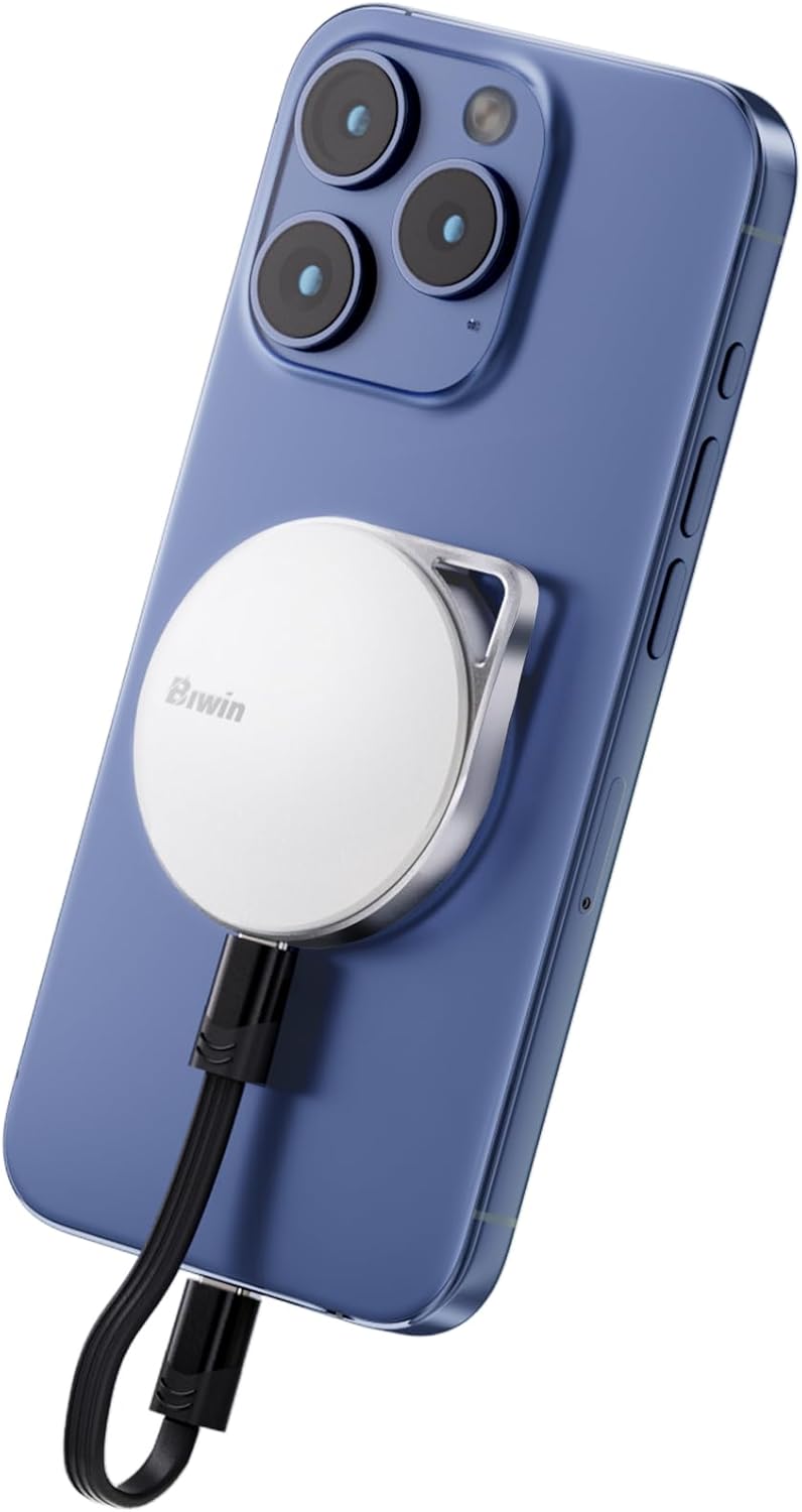 Biwin 1TB PM2000 外付けSSD - MagSafe対応・最大読出2000MB/s・ポータブル・USB-Cケーブル付属・Windows/Mac/PS5/Android/iPhone15以降対応・メーカー5年保証