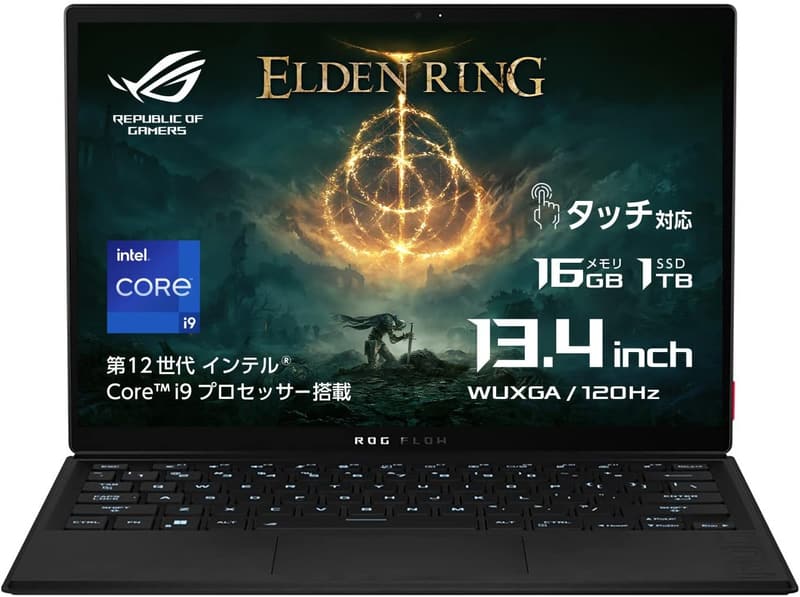 ゲーミングノートPC ASUS ROG Flow Z13 13.4インチ Core i9 メモリ16GB SSD1TB 120Hz Windows11 ブラック