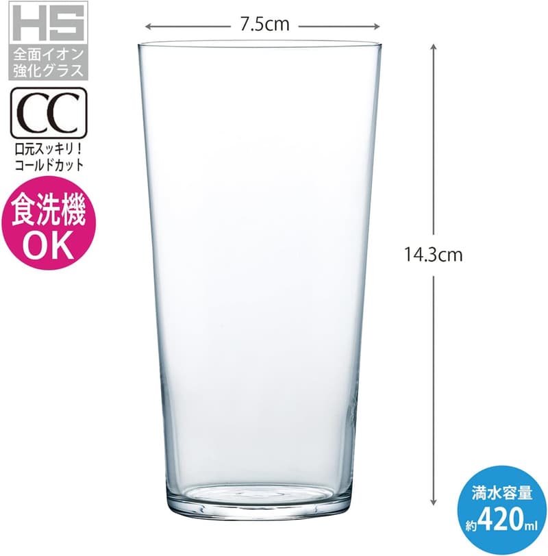 薄氷 タンブラーグラス 420ml 日本製 食洗機対応 ギフト用