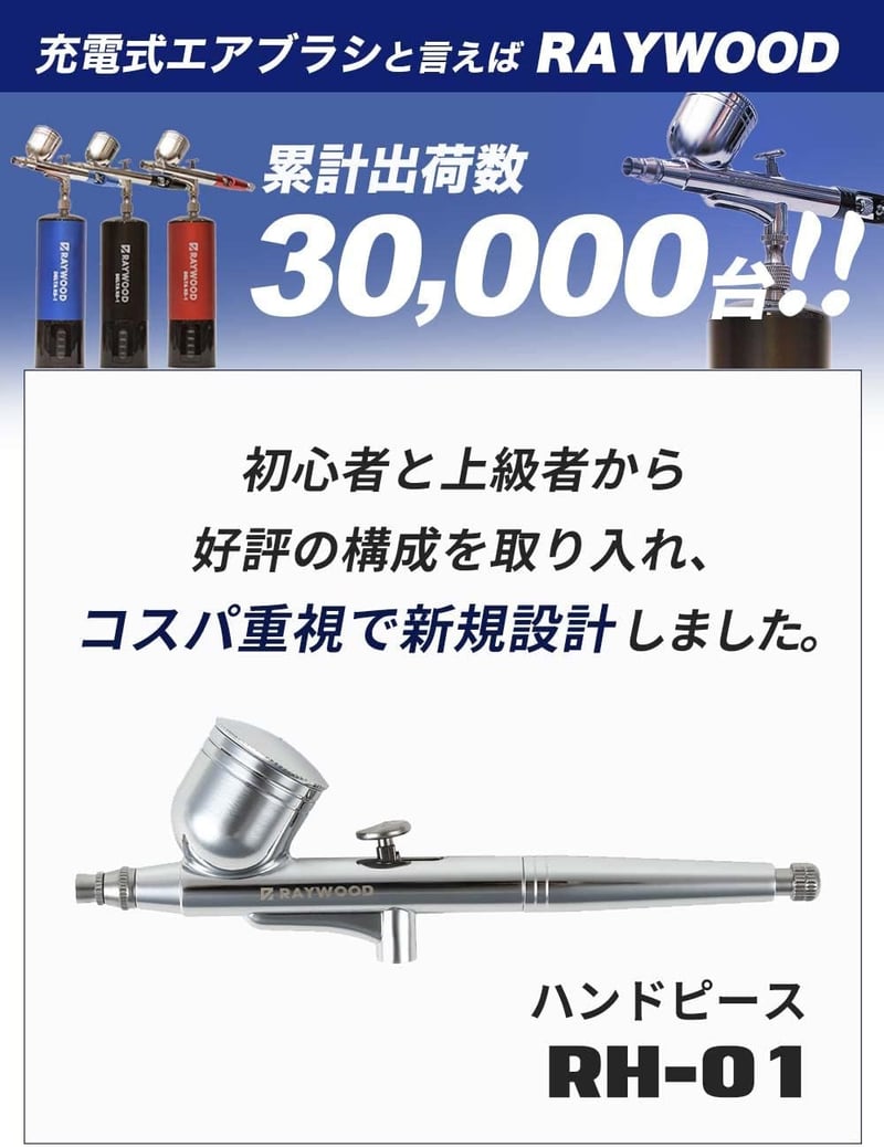 エアブラシ ダブルアクション ハンドピース 口径0.5mm プラモデル 塗装用