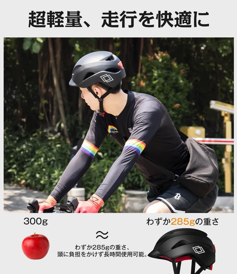 通勤用自転車ヘルメット 超軽量 CE認証 耐衝撃 通気性 サイズ調整可能 男女兼用