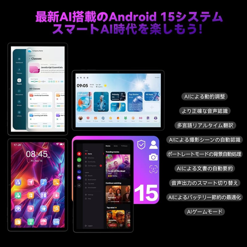 SIMフリー 11インチ Android 15 タブレット「Headwolf WPad7」 8コアCPU・14GB RAM・128GB ROM・8000mAhバッテリー・4G LTE対応