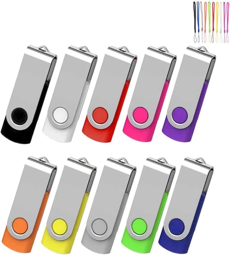 USBメモリ 4GB 10個セット 360°回転式 USB2.0 フラッシュドライブ