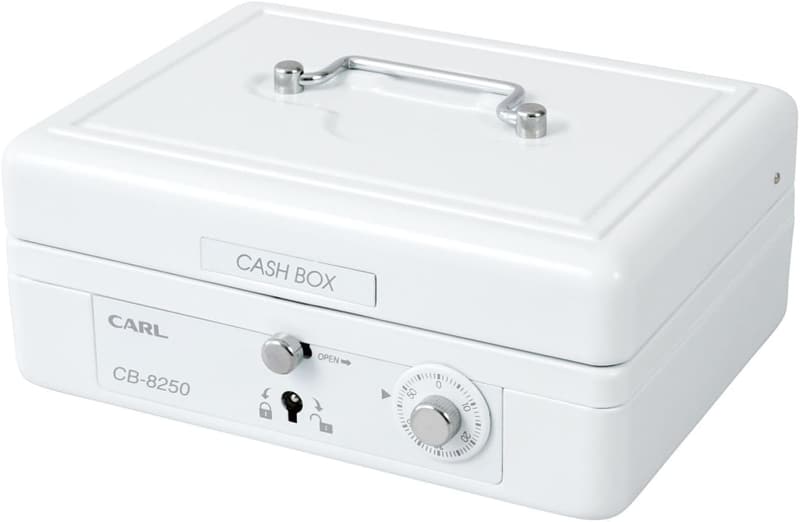 手提げ金庫 A6 ホワイト カール事務器 キャッシュボックス