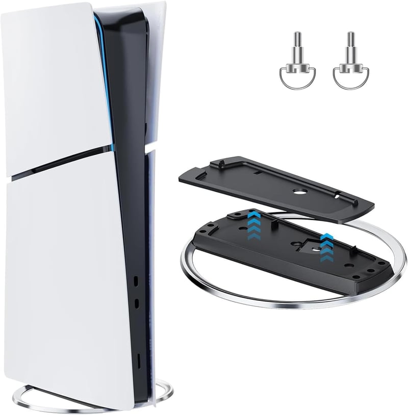 PS5用 縦置きスタンド メタルベース付き（全機種対応・黒）