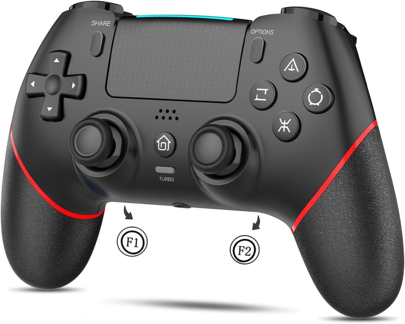 PS4コントローラー【2025年金賞】大容量1000mAh・マクロ機能・Bluetooth接続・16時間連続使用・背面ボタン付き（ブラック/レッド）