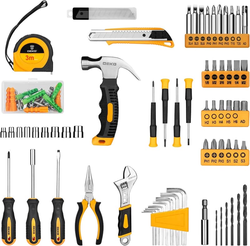 126点組 ホームツールセット 【8V電動ドリル付き】 DIY・修理道具 集合 便利収納ケース付