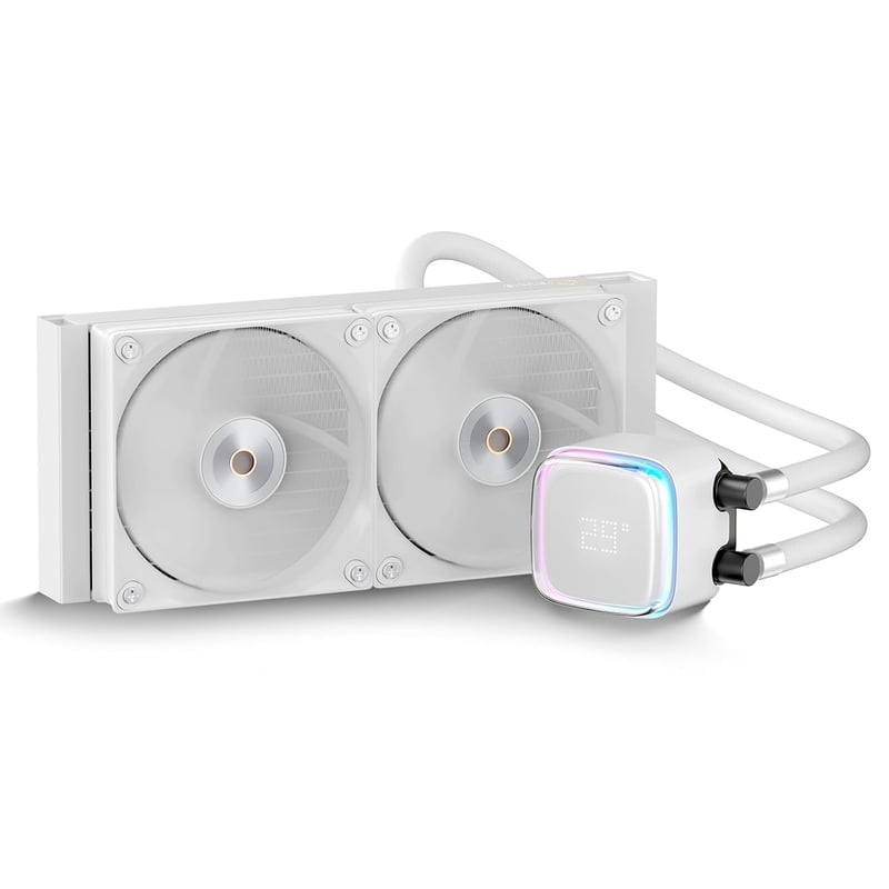 240mm 水冷CPUクーラー デジタルディスプレイ ARGB照明対応 AMD/Intel用 (ホワイト)